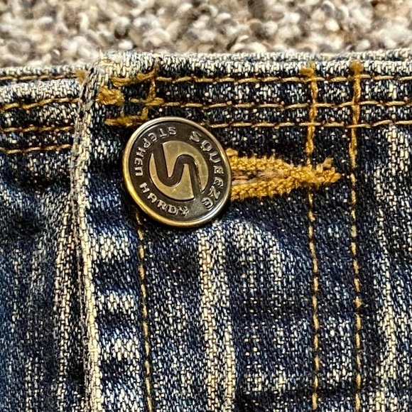 STEPHEN HARDY - DARK / DIRTY WASH - SIZE 11/12 - PENCIL CUT DENIM SKIRT B13 - Picture 5 of 10